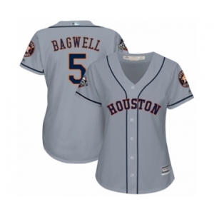 Women's Houston Astros #5 Jeff Bagwell Authentic Grey Road Cool Base 2019 World Series Bound Baseball Jersey