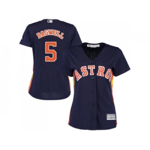 Women's Houston Astros #5 Jeff Bagwell Navy Blue Alternate Stitched MLB Jersey