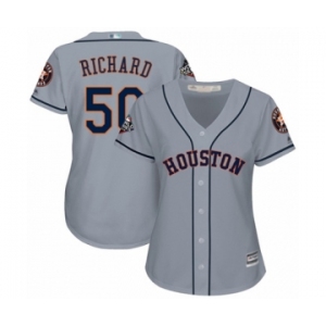 Women's Houston Astros #50 J.R. Richard Authentic Grey Road Cool Base 2019 World Series Bound Baseball Jersey
