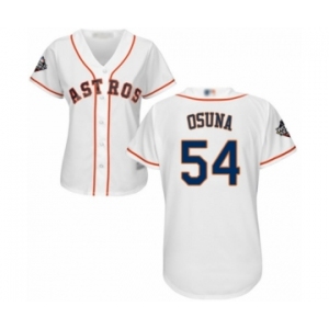 Women's Houston Astros #54 Roberto Osuna Authentic White Home Cool Base 2019 World Series Bound Baseball Jersey