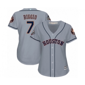 Women's Houston Astros #7 Craig Biggio Authentic Grey Road Cool Base 2019 World Series Bound Baseball Jersey