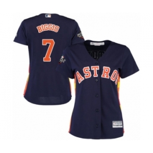 Women's Houston Astros #7 Craig Biggio Authentic Navy Blue Alternate Cool Base 2019 World Series Bound Baseball Jersey