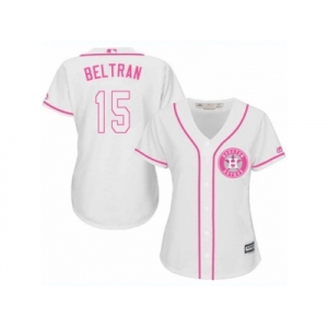 Women's Majestic Houston Astros #15 Carlos Beltran Authentic White Fashion Cool Base MLB Jersey