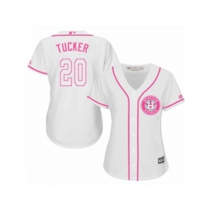 Women's Majestic Houston Astros #20 Preston Tucker Authentic White Fashion Cool Base MLB Jersey