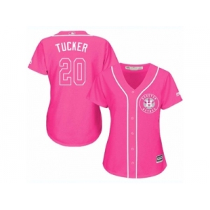 Women's Majestic Houston Astros #20 Preston Tucker Replica Pink Fashion Cool Base MLB Jersey