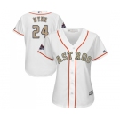 Women's Majestic Houston Astros #24 Jimmy Wynn Authentic White 2018 Gold Program Cool Base MLB Jersey