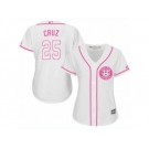 Women's Majestic Houston Astros #25 Jose Cruz Jr. Authentic White Fashion Cool Base MLB Jersey