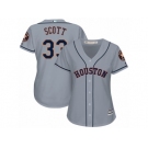 Women's Majestic Houston Astros #33 Mike Scott Authentic Grey Road Cool Base MLB Jersey