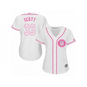 Women's Majestic Houston Astros #33 Mike Scott Authentic White Fashion Cool Base MLB Jersey