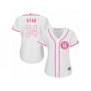 Women's Majestic Houston Astros #34 Nolan Ryan Authentic White Fashion Cool Base MLB Jersey