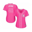 Women's Majestic Houston Astros #46 Francisco Liriano Authentic Pink Fashion Cool Base MLB Jersey