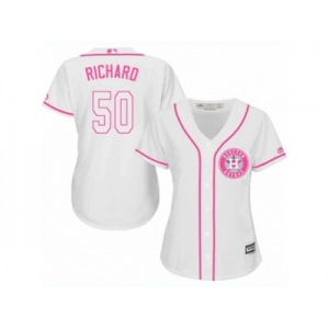 Women's Majestic Houston Astros #50 J.R. Richard Authentic White Fashion Cool Base MLB Jersey