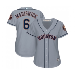Women's Majestic Houston Astros #6 Jake Marisnick Authentic Grey Road Cool Base MLB Jersey
