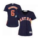 Women's Majestic Houston Astros #6 Jake Marisnick Authentic Navy Blue Alternate Cool Base MLB Jersey