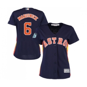 Women's Majestic Houston Astros #6 Jake Marisnick Authentic Navy Blue Alternate Cool Base MLB Jersey