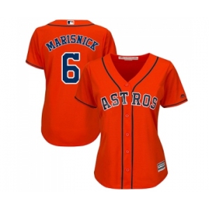 Women's Majestic Houston Astros #6 Jake Marisnick Authentic Orange Alternate Cool Base MLB Jersey