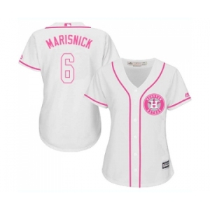 Women's Majestic Houston Astros #6 Jake Marisnick Authentic White Fashion Cool Base MLB Jersey