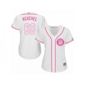 Women's Majestic Houston Astros #60 Dallas Keuchel Authentic White Fashion Cool Base MLB Jersey