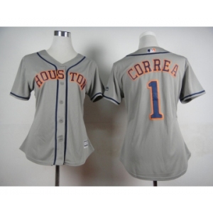 women mlb jerseys houston astros #1 correa grey