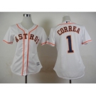 women mlb jerseys houston astros #1 correa white