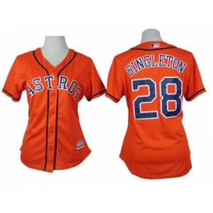 women mlb jerseys houston astros #28 singleton orange