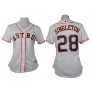 women mlb jerseys houston astros #28 singleton white