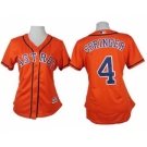 women mlb jerseys houston astros #4 springer orange