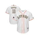 Youth Houston Astros #11 Evan Gattis White 2018 Gold Program Cool Base Stitched Baseball Jersey