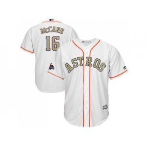 Youth Houston Astros #16 Brian McCann White 2018 Gold Program Cool Base Stitched Baseball Jersey