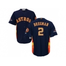 Youth Houston Astros #2 Alex Bregman Navy Blue 2018 Gold Program Cool Base Stitched MLB Jersey