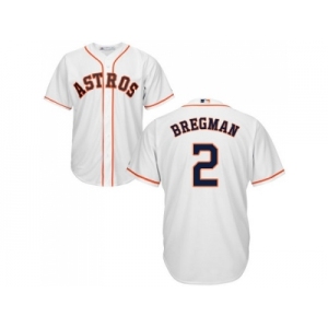 Youth Houston Astros #2 Alex Bregman White Cool Base Stitched MLB Jersey