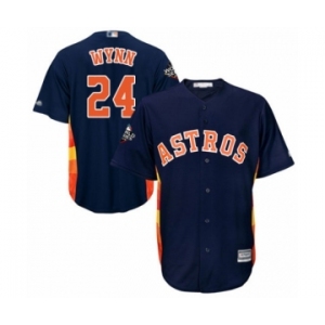 Youth Houston Astros #24 Jimmy Wynn Authentic Navy Blue Alternate Cool Base 2019 World Series Bound Baseball Jersey