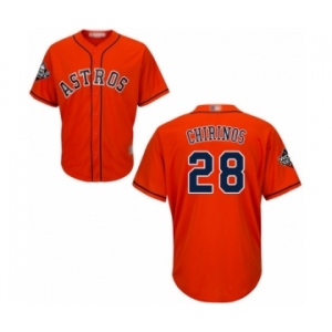 Youth Houston Astros #28 Robinson Chirinos Authentic Orange Alternate Cool Base 2019 World Series Bound Baseball Jersey