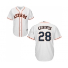 Youth Houston Astros #28 Robinson Chirinos Authentic White Home Cool Base Baseball Jersey