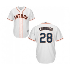 Youth Houston Astros #28 Robinson Chirinos Authentic White Home Cool Base Baseball Jersey