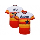 Youth Houston Astros #34 Nolan Ryan Majestic Orange Fashion Cooperstown Collection Cool Base Jersey