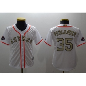 Youth Houston Astros #35 Justin Verlander White 2018 Gold Program Cool Base Stitched MLB Jersey