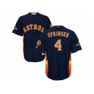 Youth Houston Astros #4 George Springer Navy Blue 2018 Gold Program Cool Base Stitched MLB Jersey