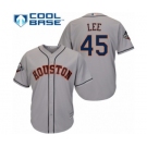 Youth Houston Astros #45 Carlos Lee Authentic Grey Road Cool Base 2019 World Series Bound Baseball Jersey