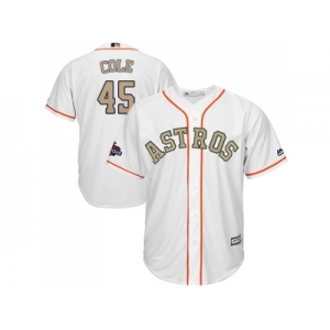 Youth Houston Astros #45 Gerrit Cole White 2018 Gold Program Cool Base Stitched Baseball Jersey