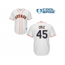 Youth Houston Astros #45 Gerrit Cole White Cool Base Stitched MLB Jersey