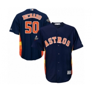 Youth Houston Astros #50 J.R. Richard Authentic Navy Blue Alternate Cool Base 2019 World Series Bound Baseball Jersey