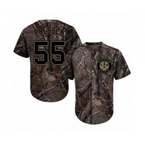 Youth Houston Astros #55 Ryan Pressly Authentic Camo Realtree Collection Flex Base Baseball Jersey