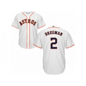 Youth Majestic Houston Astros #2 Alex Bregman Authentic White Home Cool Base MLB Jersey