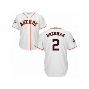 Youth Majestic Houston Astros #2 Alex Bregman Replica White Home 2017 World Series Bound Cool Base MLB Jersey