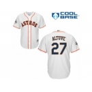 Youth Majestic Houston Astros #27 Jose Altuve Replica White Home 2017 World Series Bound Cool Base MLB Jersey