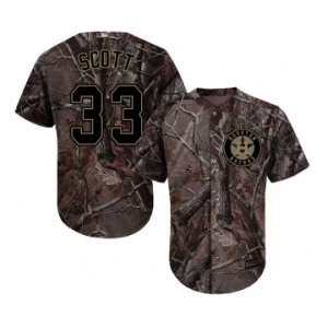 Youth Majestic Houston Astros #33 Mike Scott Authentic Camo Realtree Collection Flex Base MLB Jersey