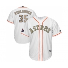 Youth Majestic Houston Astros #35 Justin Verlander Authentic White 2018 Gold Program Cool Base MLB Jersey