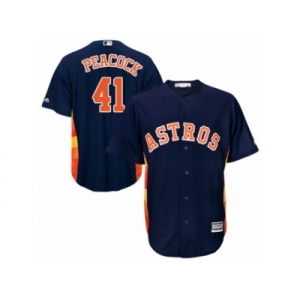 Youth Majestic Houston Astros #41 Brad Peacock Authentic Navy Blue Alternate Cool Base MLB Jersey