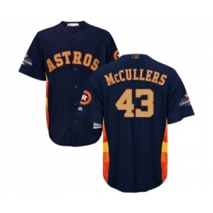 Youth Majestic Houston Astros #43 Lance McCullers Authentic Navy Blue Alternate 2018 Gold Program Cool Base MLB Jersey